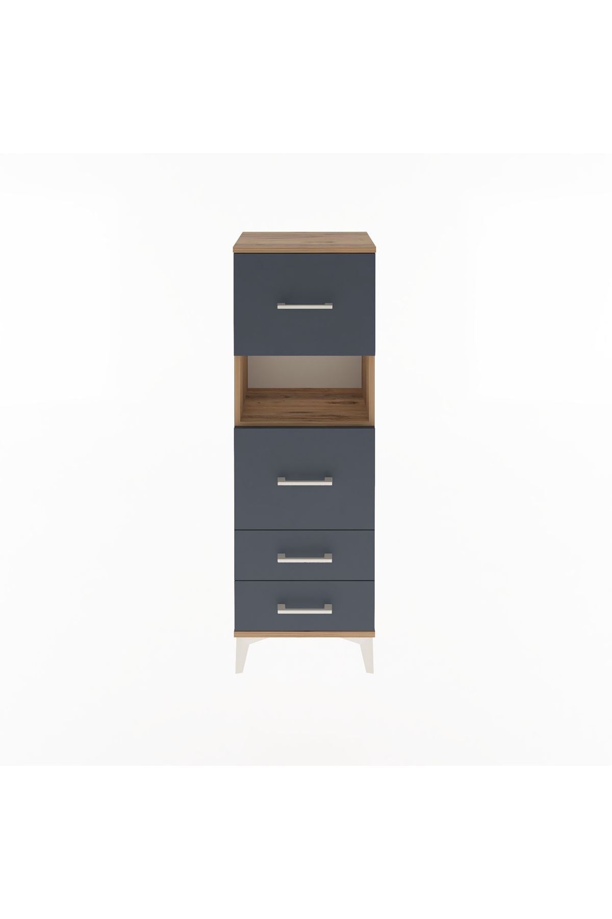 Arges Dolap Tek Raflı 4 Çekmeceli 44x30x134 - S16M029V8A