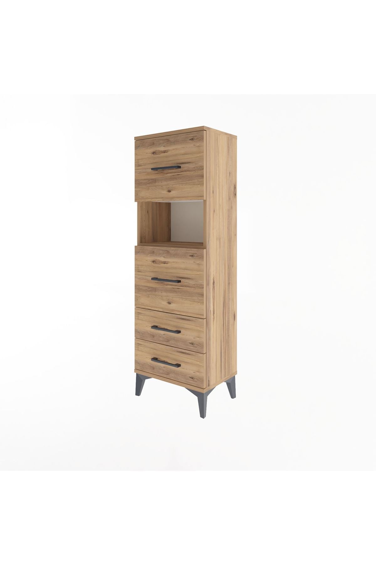 Arges Dolap Tek Raflı 4 Çekmeceli 44x30x134 - S16M029V9A