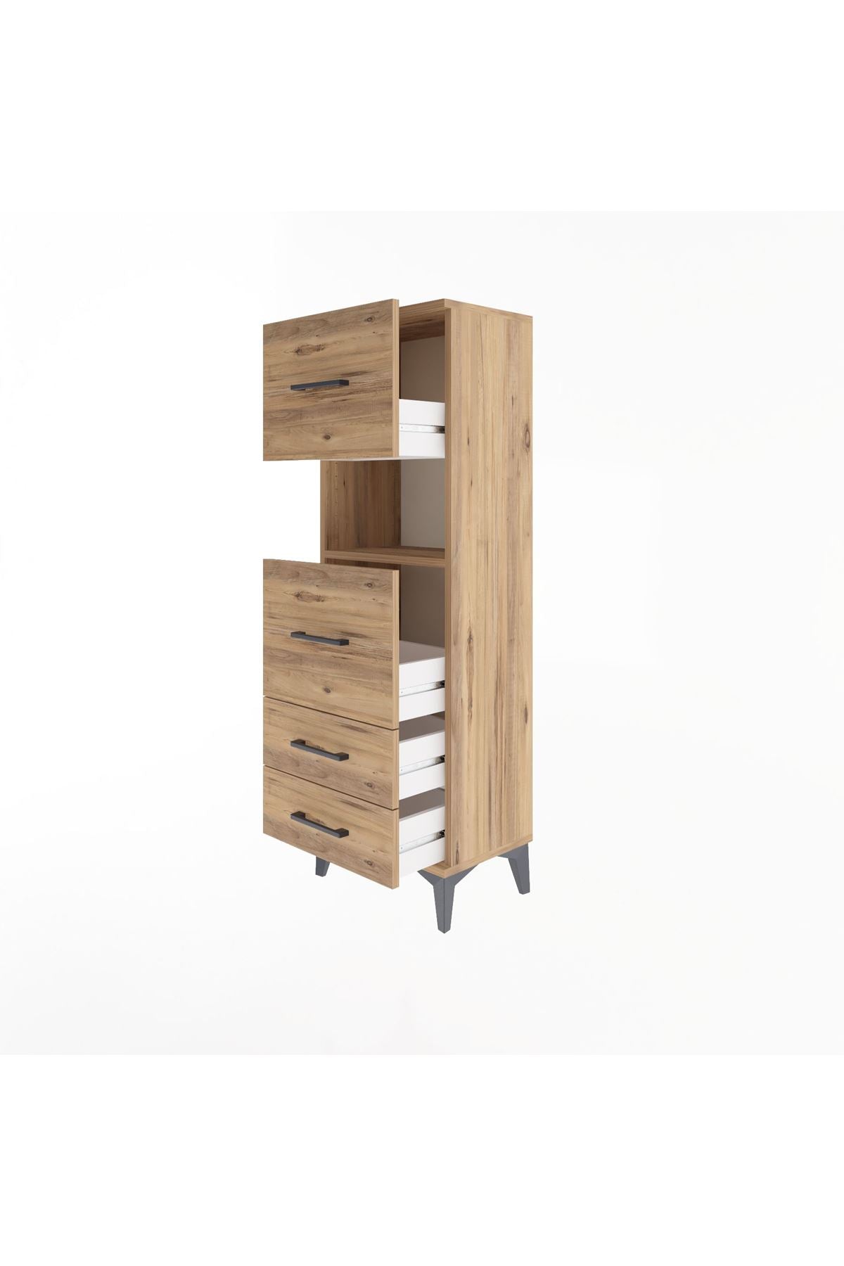 Arges Dolap Tek Raflı 4 Çekmeceli 44x30x134 - S16M029V9A