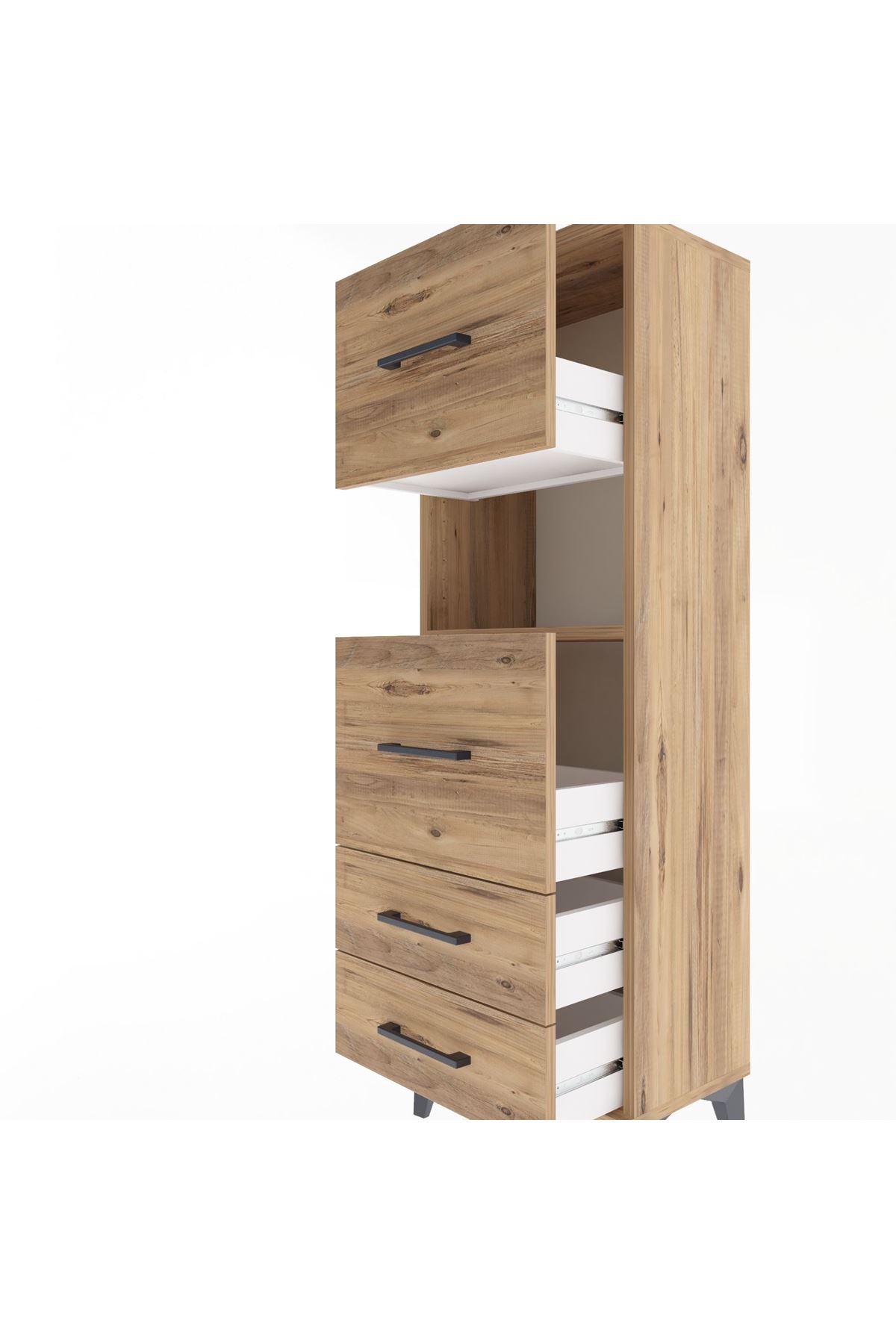 Arges Dolap Tek Raflı 4 Çekmeceli 44x30x134 - S16M029V9A