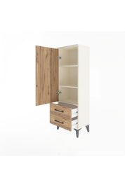 Arges Dolap 3 Raflı 2 Çekmeceli Tek Kapaklı 44x30x134 - S16M030V3A