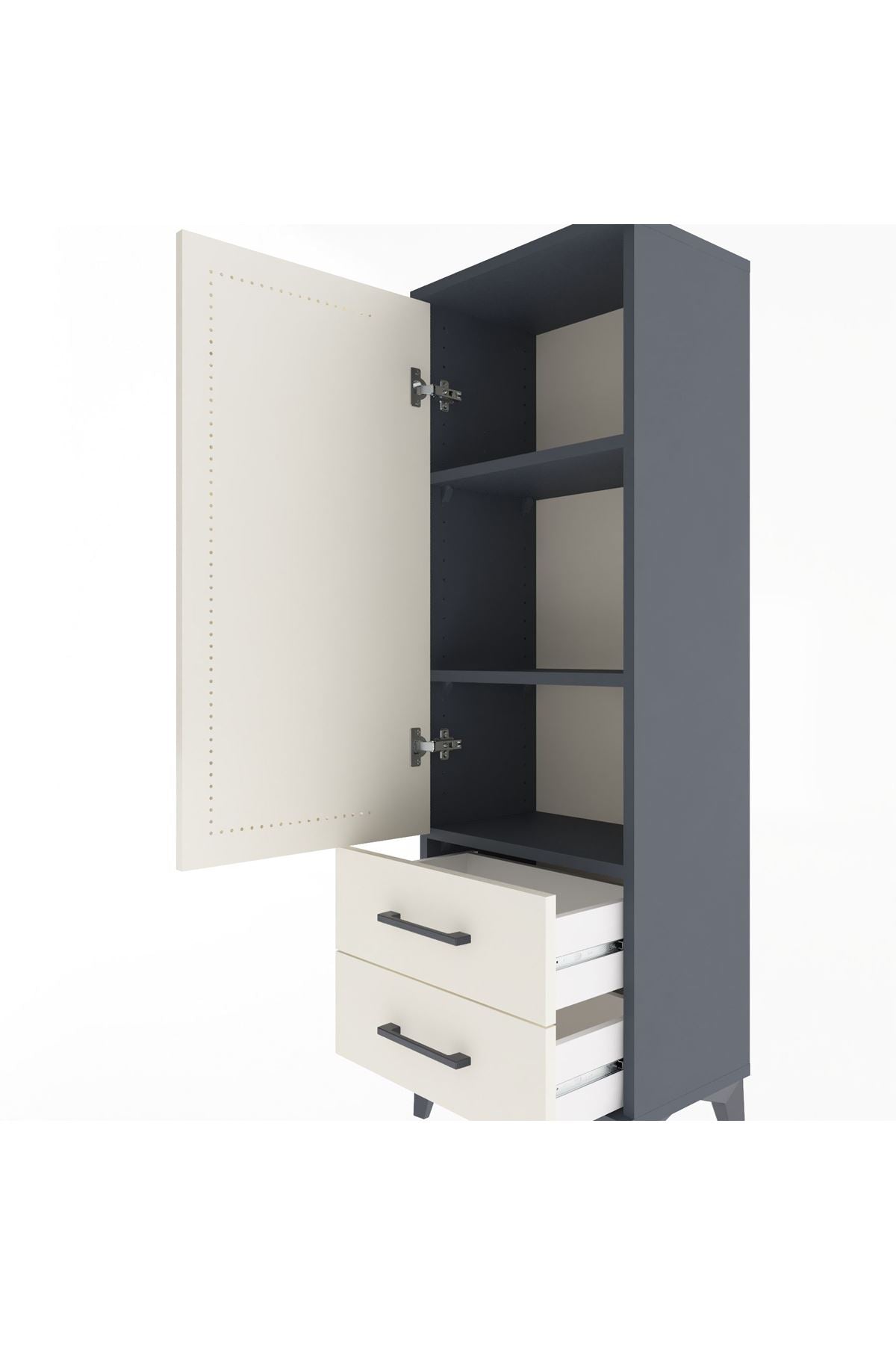 Arges Dolap 3 Raflı 2 Çekmeceli Tek Kapaklı 44x30x134 - S16M030V4A