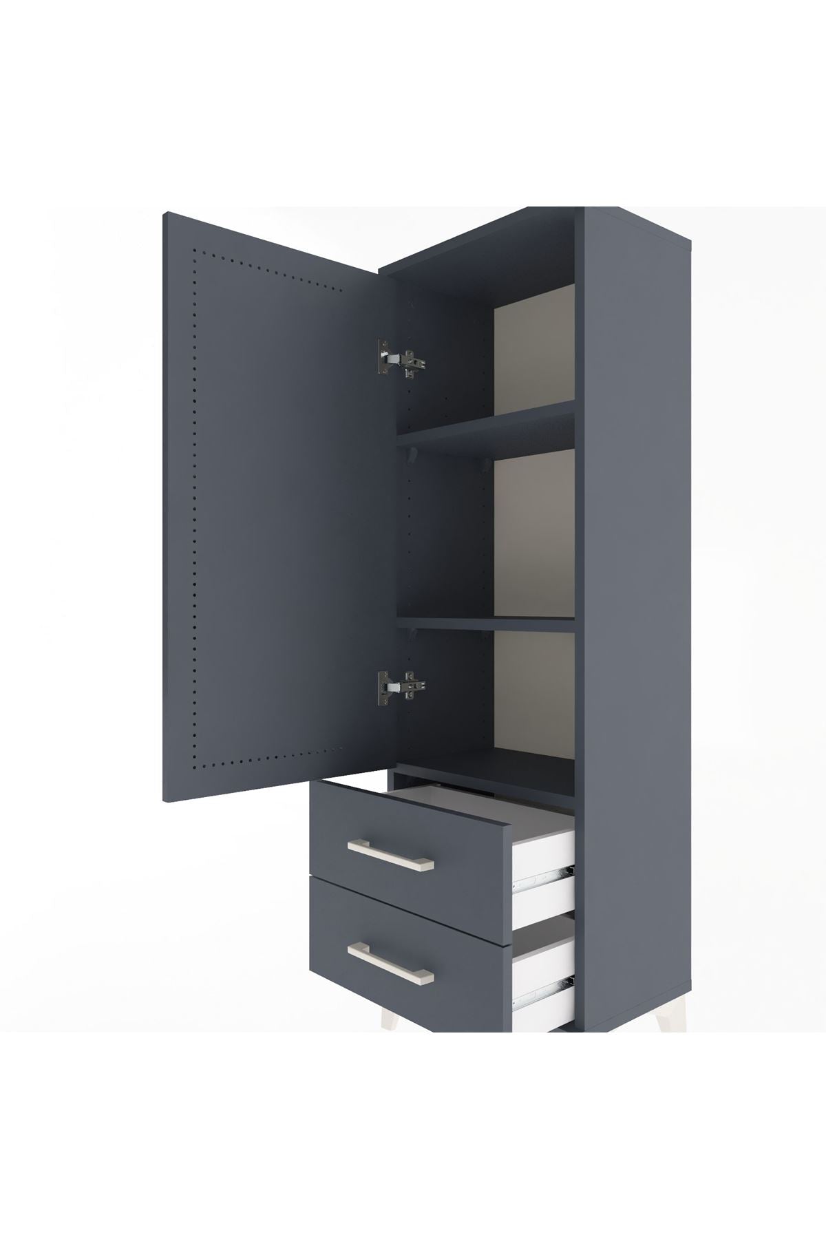 Arges Dolap 3 Raflı 2 Çekmeceli Tek Kapaklı 44x30x134 - S16M030V5A