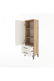 Arges Dolap 3 Raflı 2 Çekmeceli Tek Kapaklı 44x30x134 - S16M030V7A