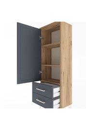 Arges Dolap 3 Raflı 2 Çekmeceli Tek Kapaklı 44x30x134 - S16M030V8A