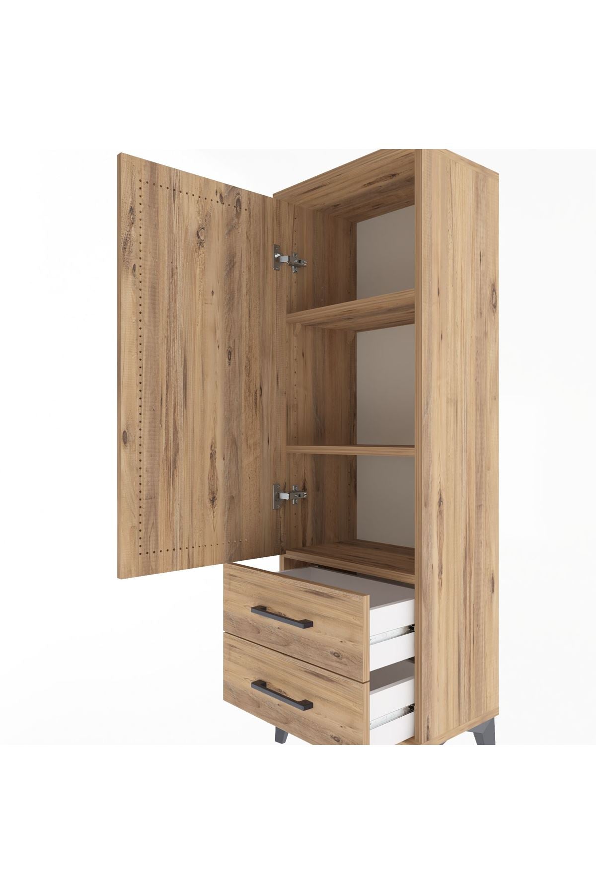 Arges Dolap 3 Raflı 2 Çekmeceli Tek Kapaklı 44x30x134 - S16M030V9A