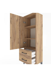 Arges Dolap 3 Raflı 2 Çekmeceli Tek Kapaklı 44x30x134 - S16M030V9A