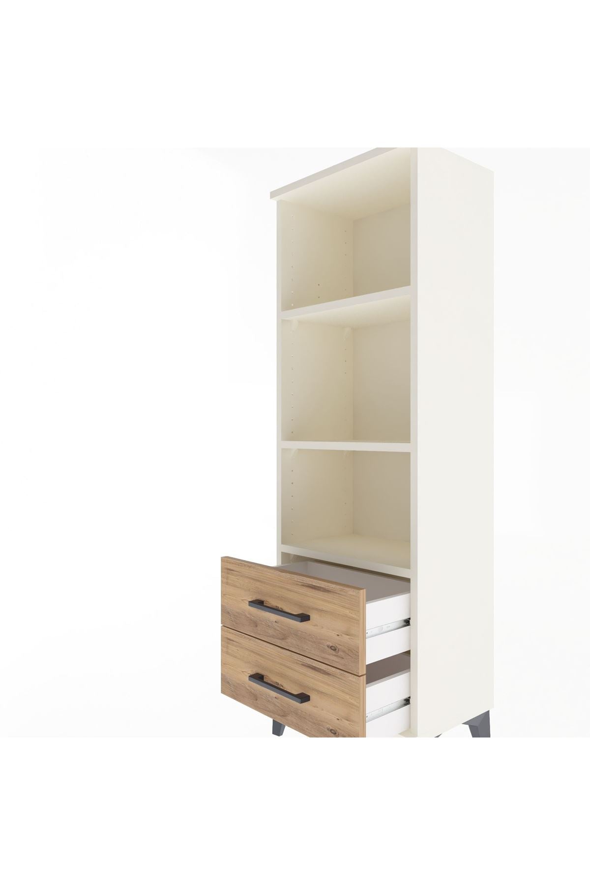 Arges Dolap 3 Raflı 2 Çekmeceli 44x30x134 - S16M031V3A