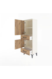 Arges Dolap 3 Raflı 2 Çekmeceli 2 Kapaklı 44x30x134 - S16M032V3A