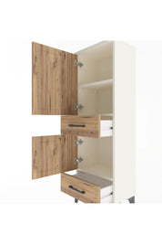 Arges Dolap 3 Raflı 2 Çekmeceli 2 Kapaklı 44x30x134 - S16M032V3A