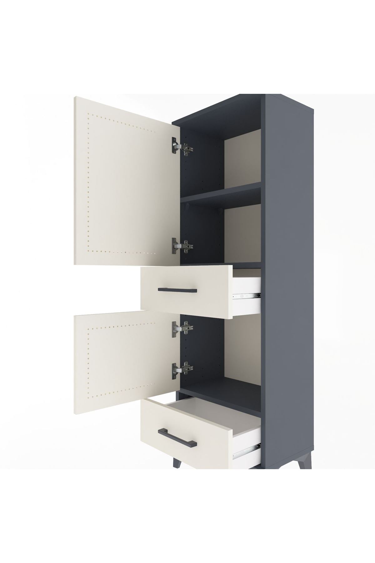Arges Dolap 3 Raflı 2 Çekmeceli 2 Kapaklı 44x30x134 - S16M032V4A