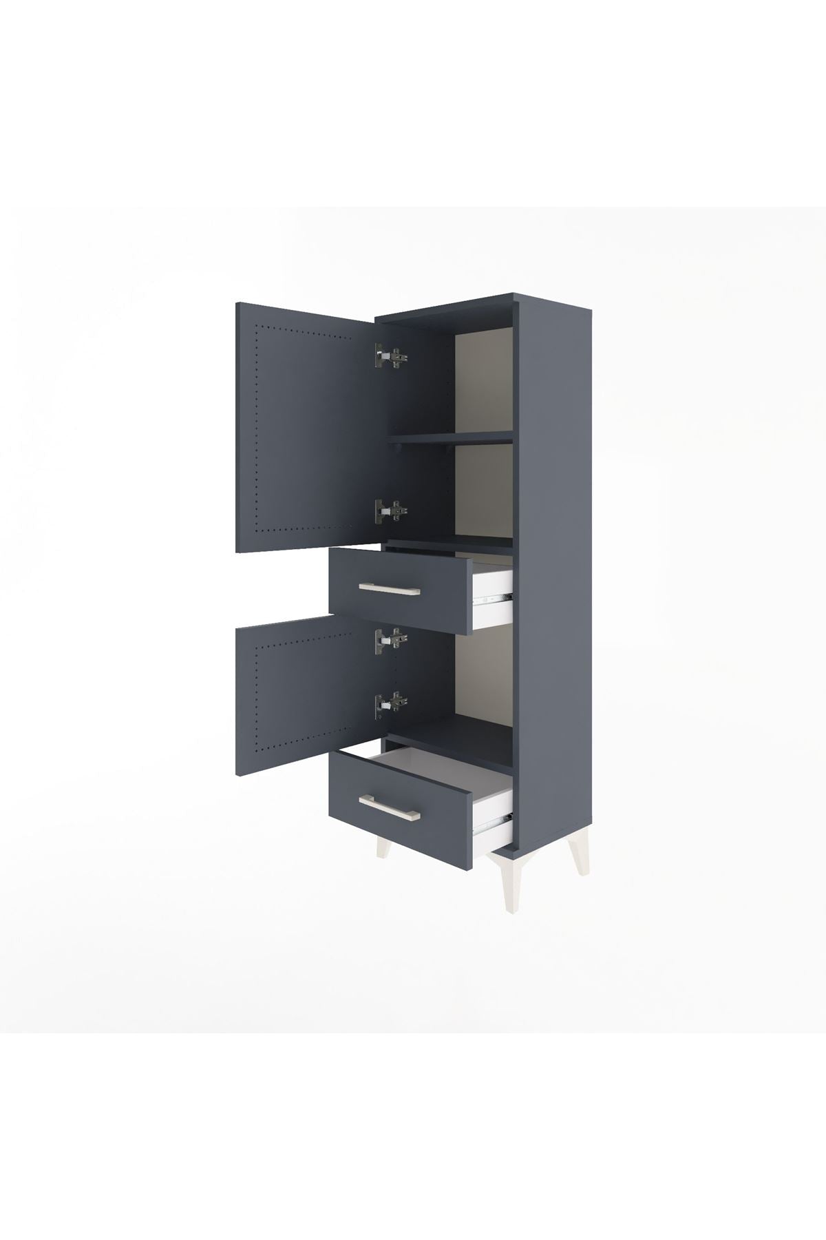 Arges Dolap 3 Raflı 2 Çekmeceli 2 Kapaklı 44x30x134 - S16M032V5A