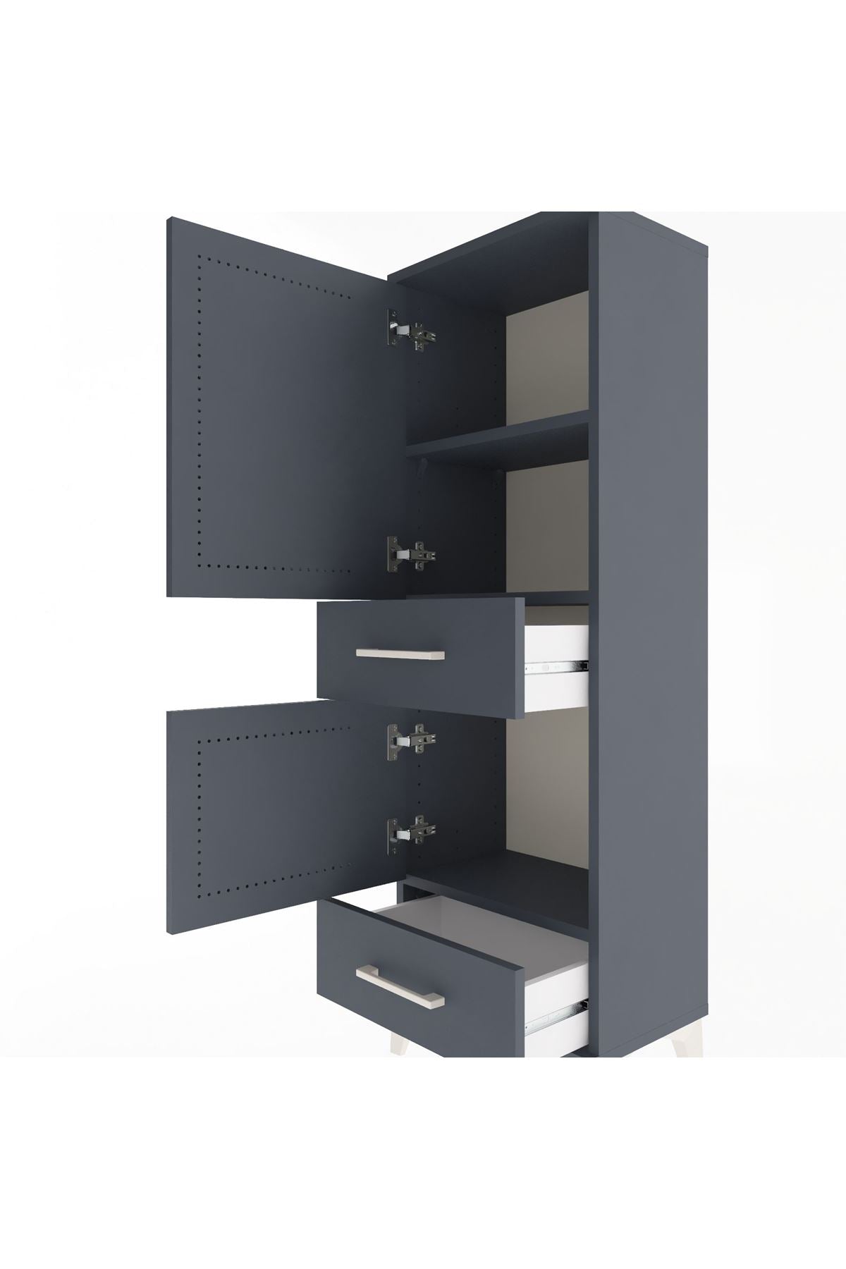 Arges Dolap 3 Raflı 2 Çekmeceli 2 Kapaklı 44x30x134 - S16M032V5A