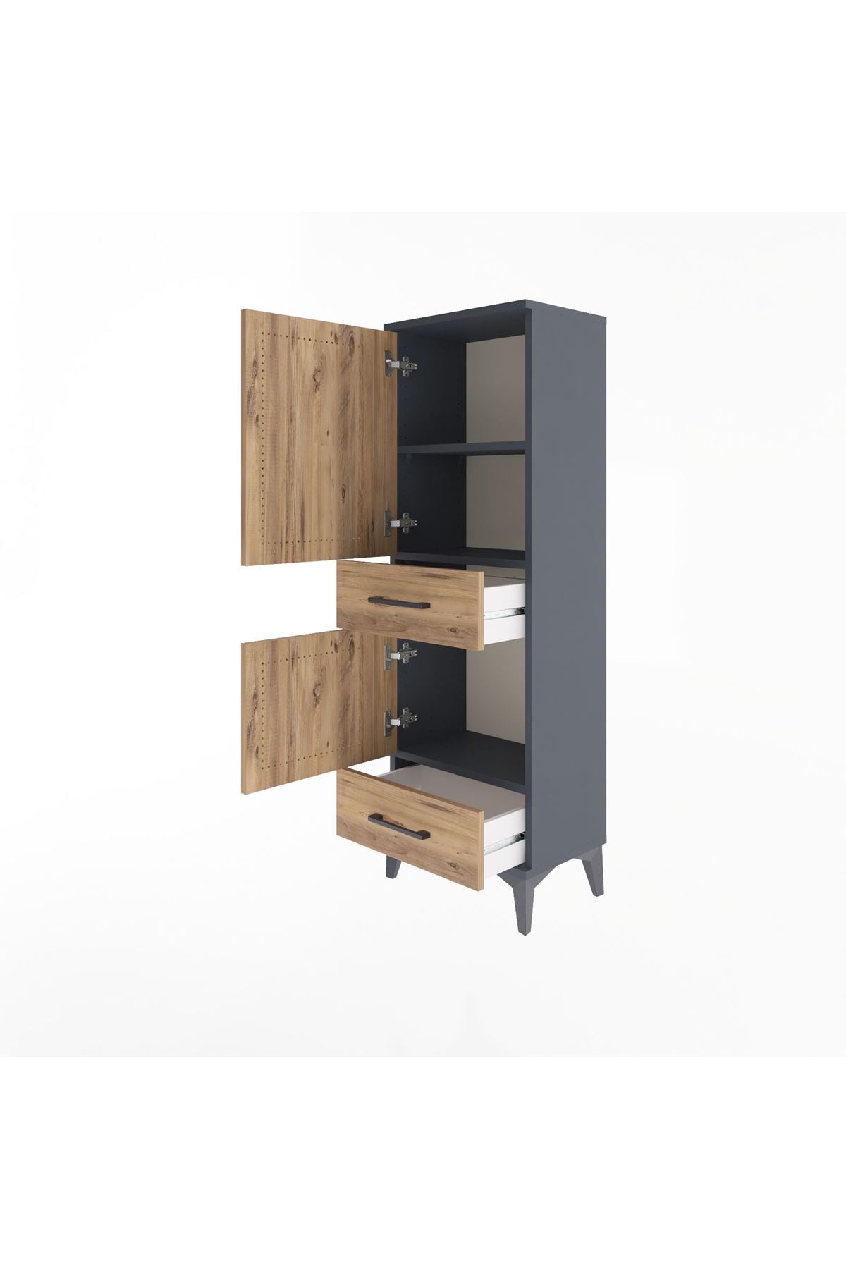 Arges Dolap 3 Raflı 2 Çekmeceli 2 Kapaklı 44x30x134 - S16M032V6A
