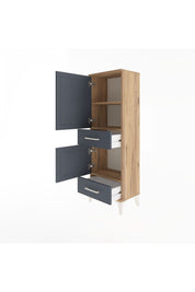 Arges Dolap 3 Raflı 2 Çekmeceli 2 Kapaklı 44x30x134 - S16M032V8A