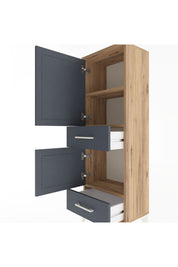 Arges Dolap 3 Raflı 2 Çekmeceli 2 Kapaklı 44x30x134 - S16M032V8A