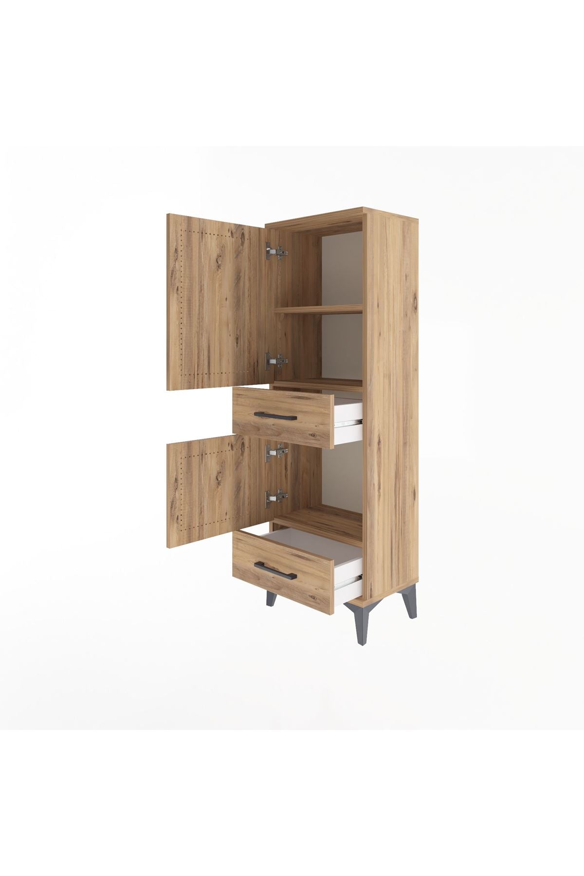 Arges Dolap 3 Raflı 2 Çekmeceli 2 Kapaklı 44x30x134 - S16M032V9A