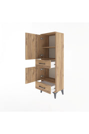 Arges Dolap 3 Raflı 2 Çekmeceli 2 Kapaklı 44x30x134 - S16M032V9A