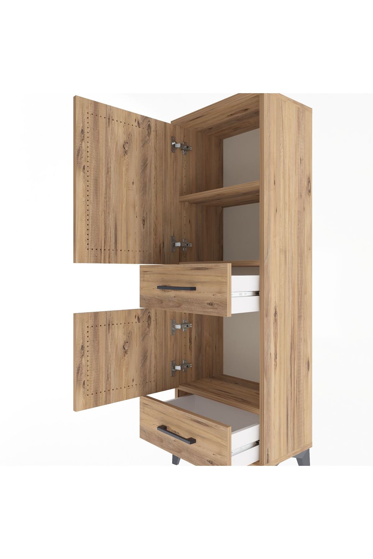 Arges Dolap 3 Raflı 2 Çekmeceli 2 Kapaklı 44x30x134 - S16M032V9A