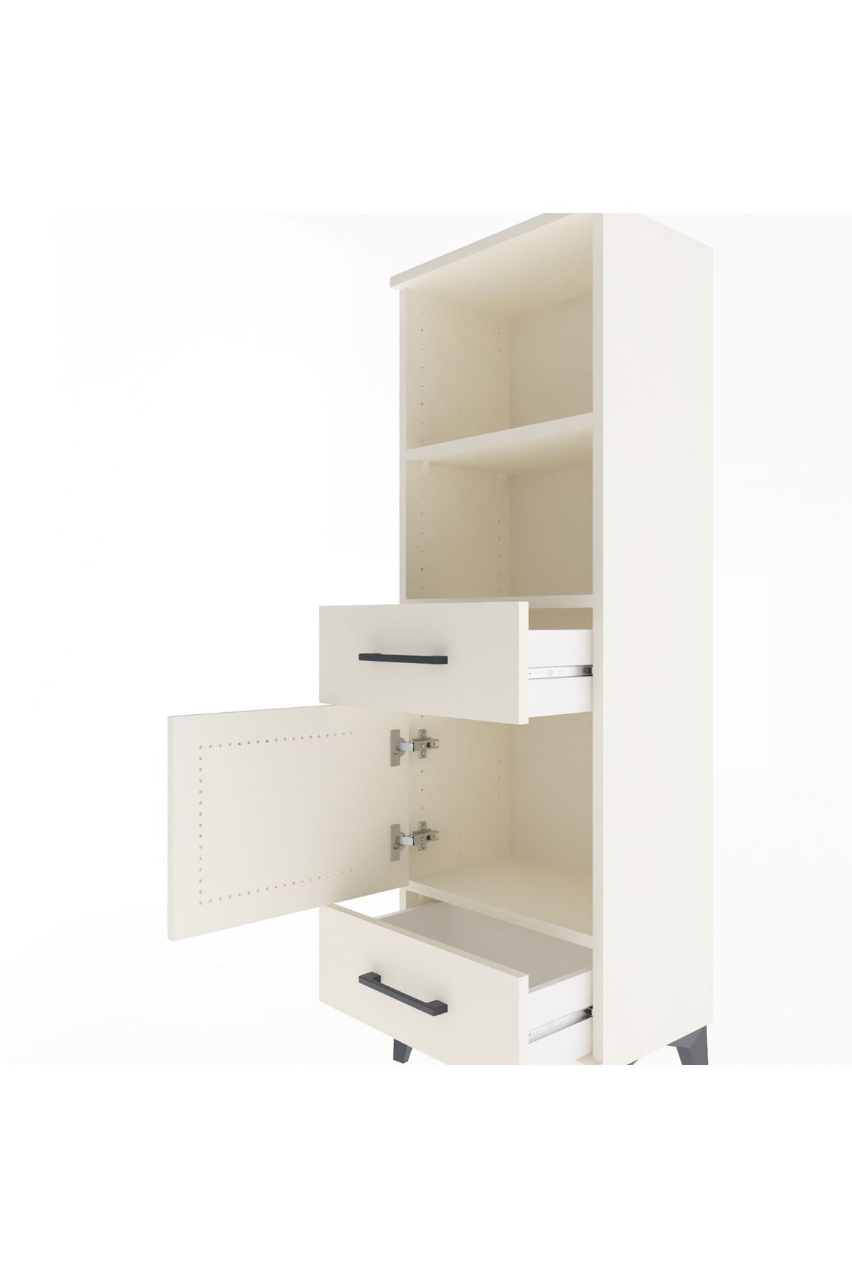 Arges Dolap 3 Raflı 2 Çekmeceli Tek Kapaklı 44x30x134 - S16M033V1A