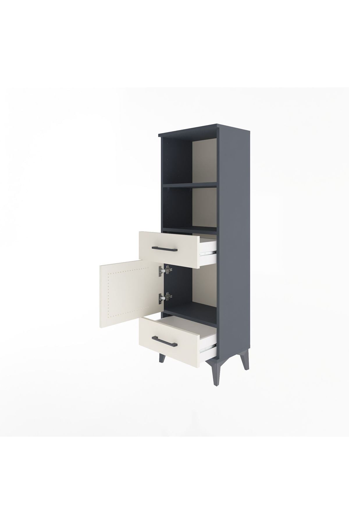 Arges Dolap 3 Raflı 2 Çekmeceli Tek Kapaklı 44x30x134 - S16M033V4A