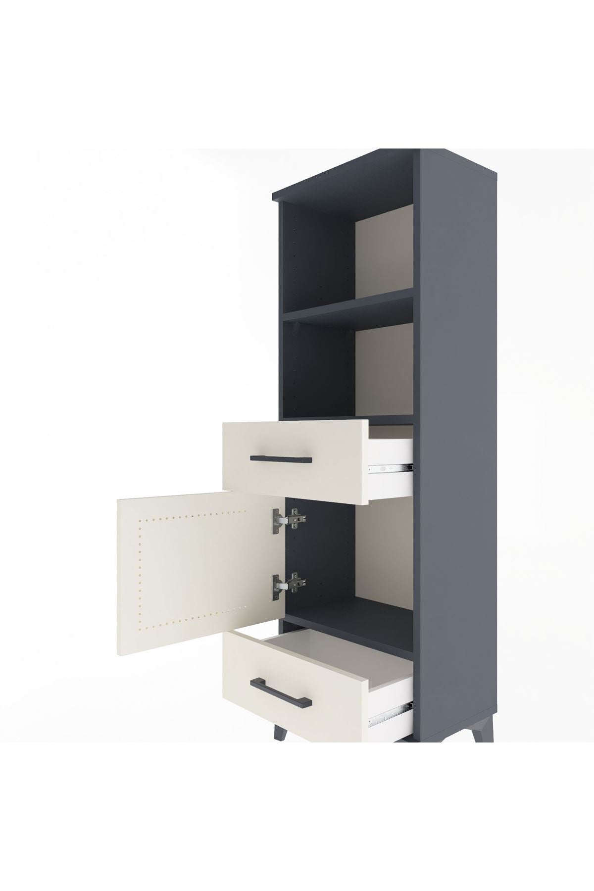 Arges Dolap 3 Raflı 2 Çekmeceli Tek Kapaklı 44x30x134 - S16M033V4A