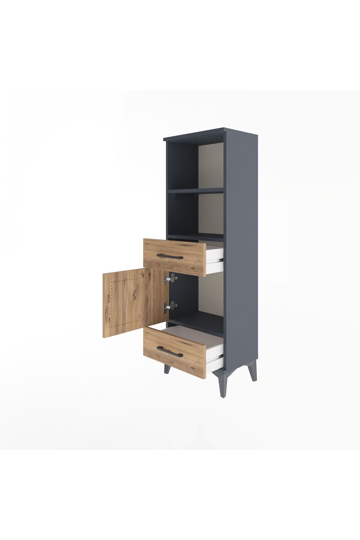 Arges Dolap 3 Raflı 2 Çekmeceli Tek Kapaklı 44x30x134 - S16M033V6A