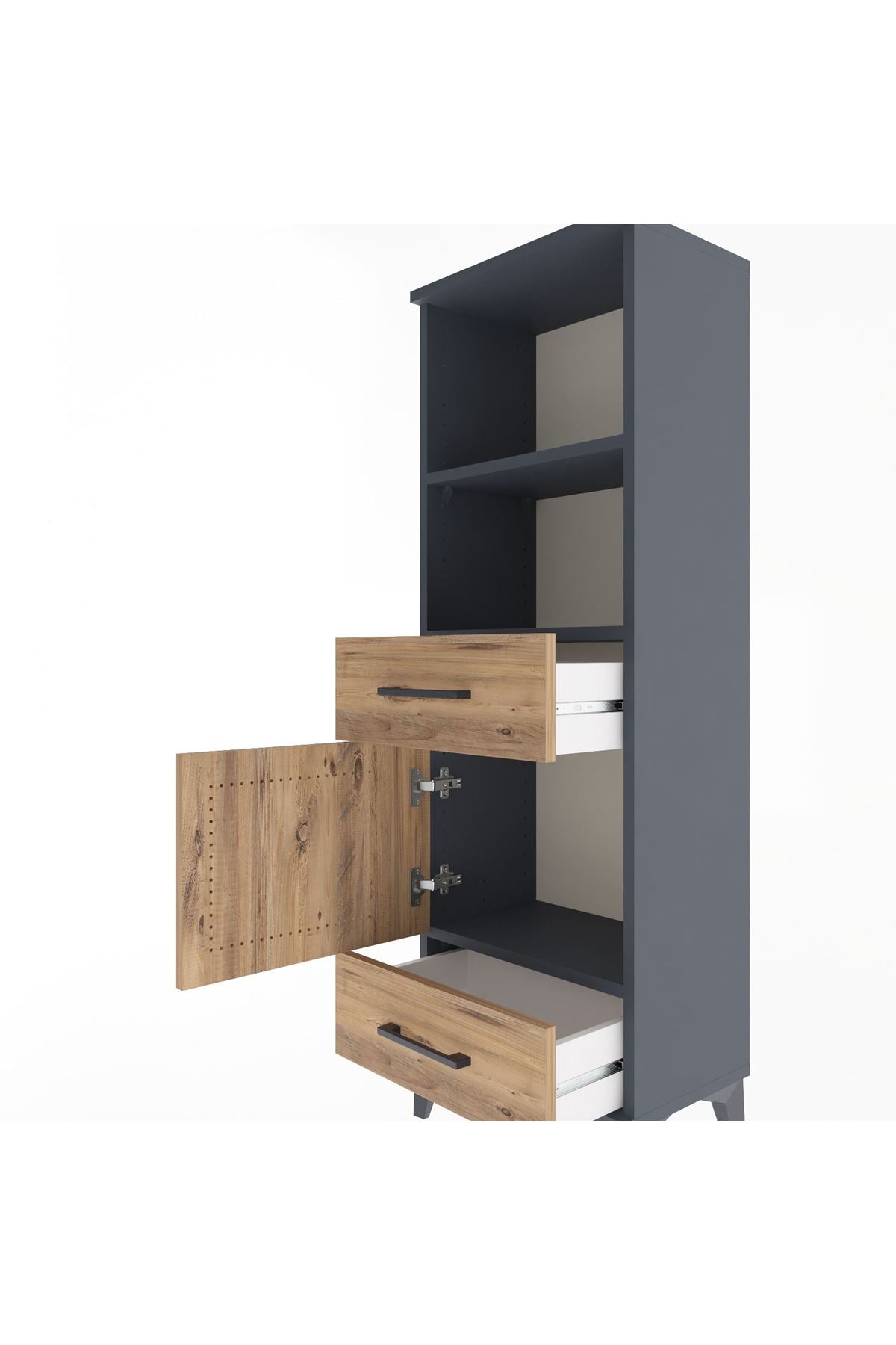 Arges Dolap 3 Raflı 2 Çekmeceli Tek Kapaklı 44x30x134 - S16M033V6A