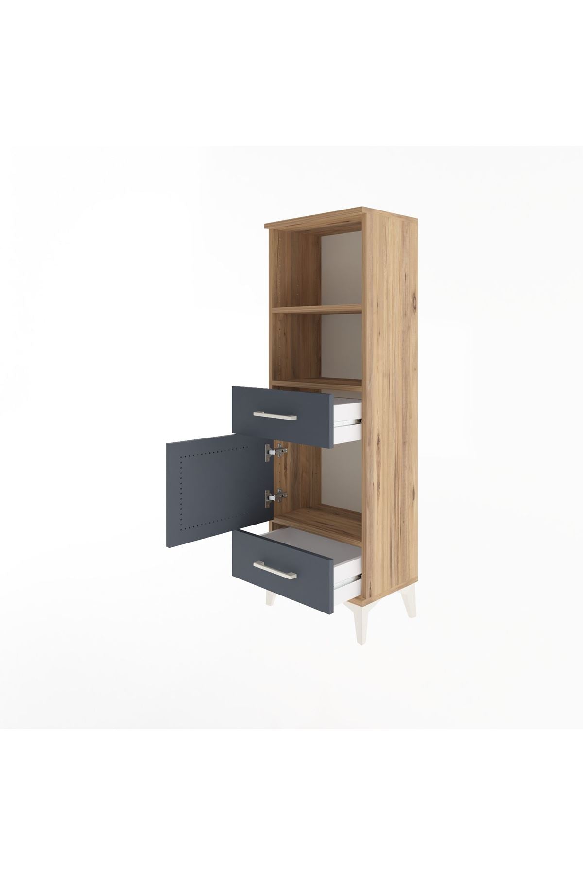 Arges Dolap 3 Raflı 2 Çekmeceli Tek Kapaklı 44x30x134 - S16M033V8A