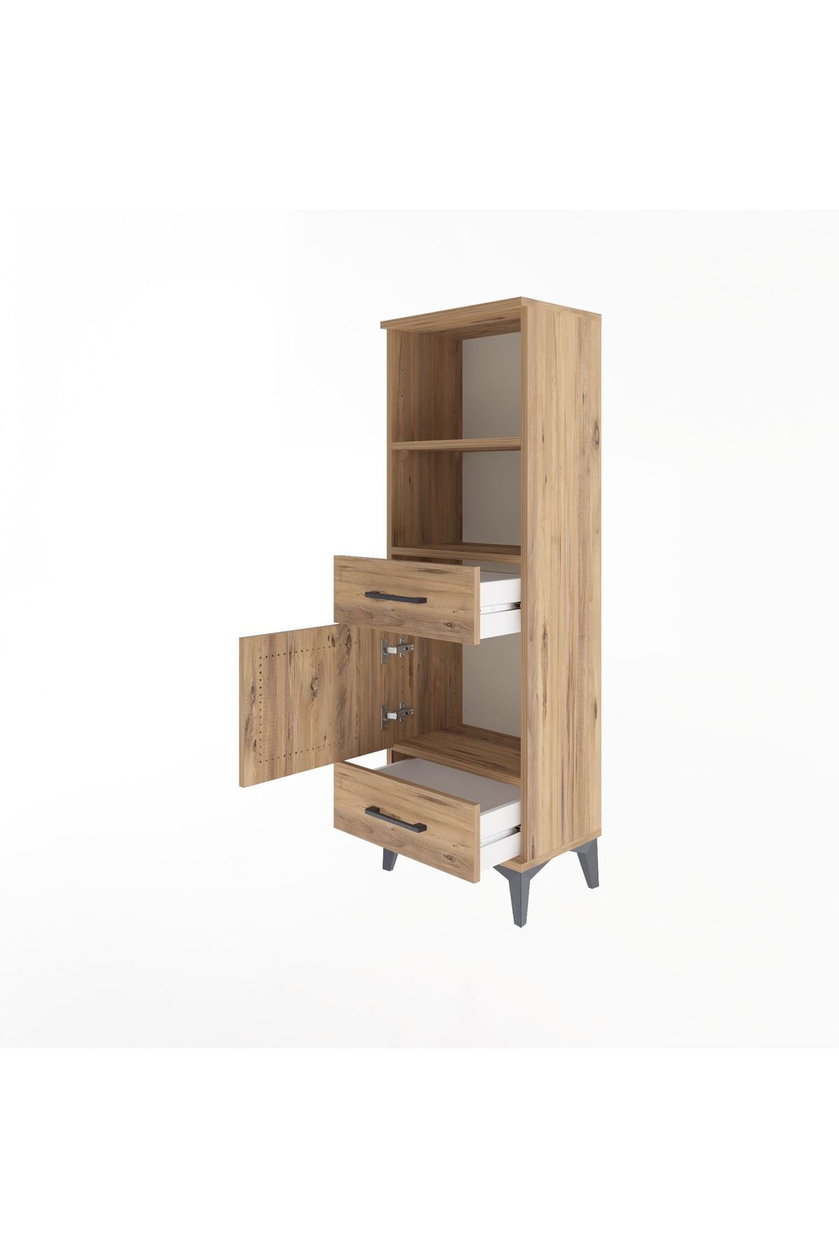 Arges Dolap 3 Raflı 2 Çekmeceli Tek Kapaklı 44x30x134 - S16M033V9A