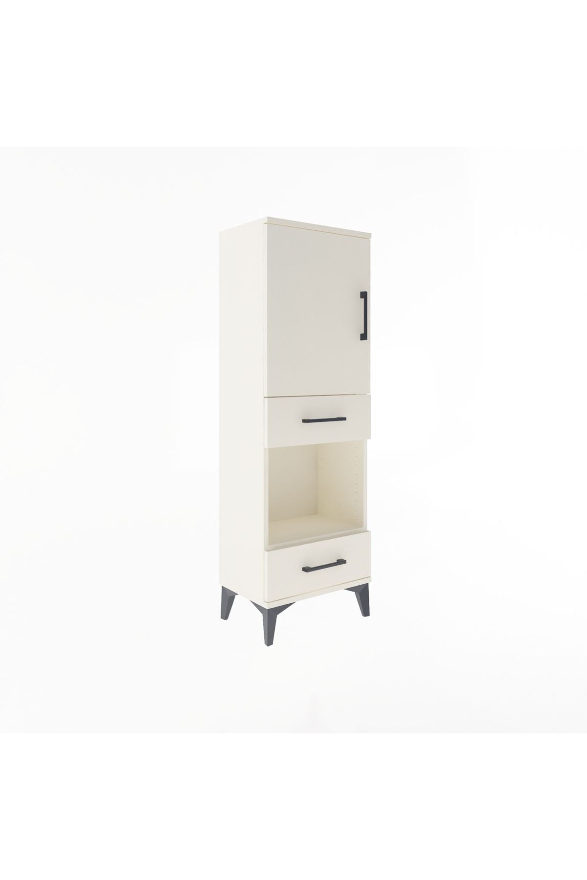 Arges Dolap 3 Raflı 2 Çekmeceli Tek Kapaklı 44x30x134 - S16M034V1A