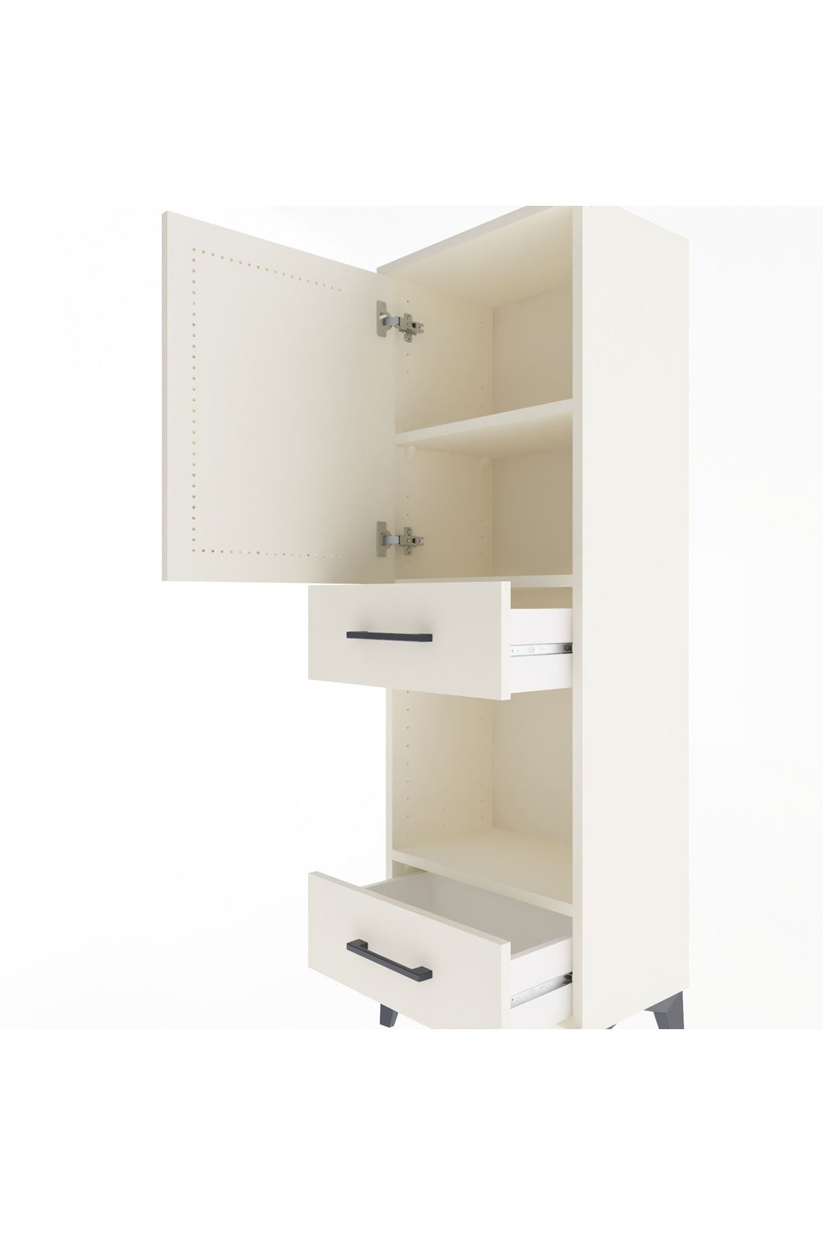 Arges Dolap 3 Raflı 2 Çekmeceli Tek Kapaklı 44x30x134 - S16M034V1A