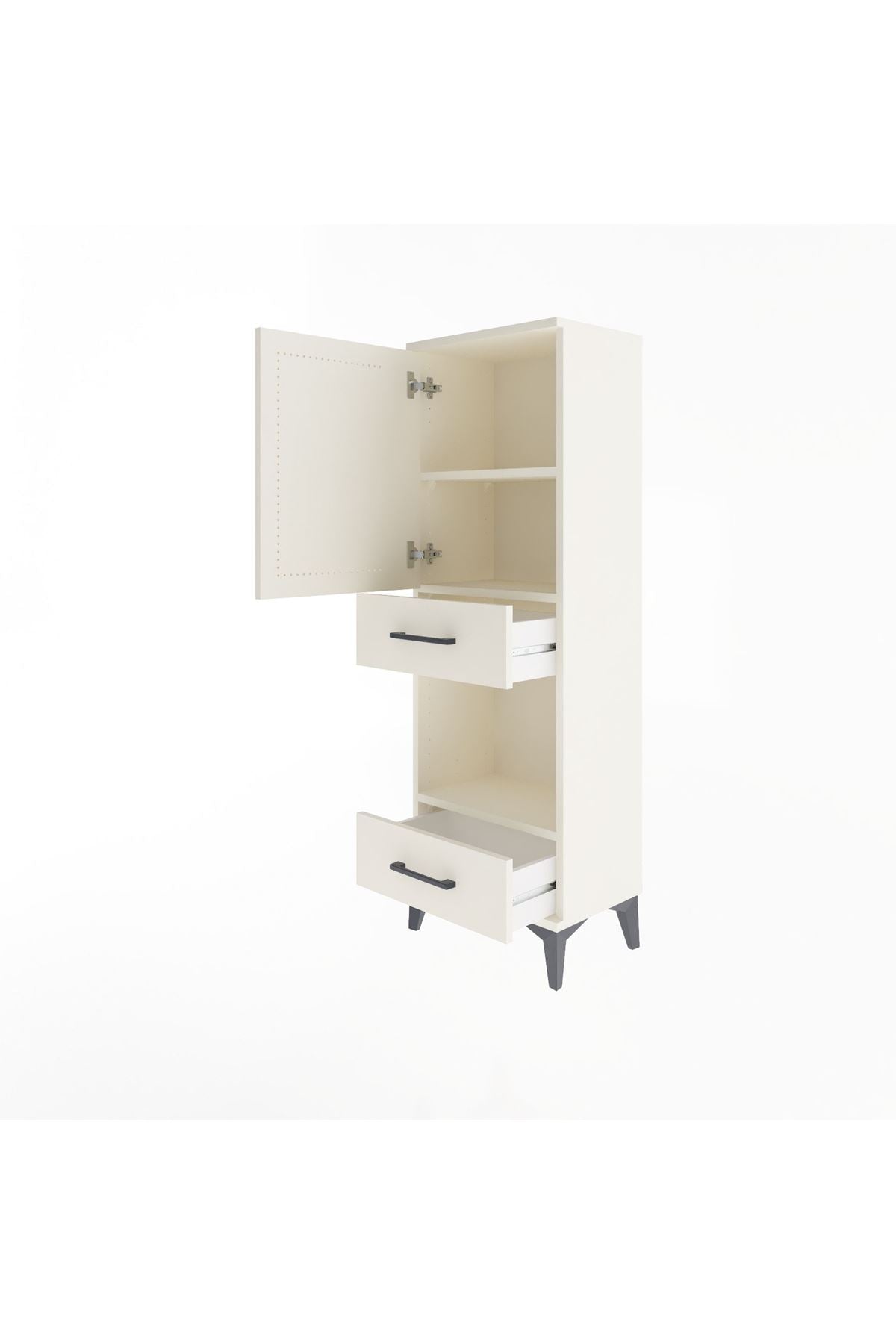 Arges Dolap 3 Raflı 2 Çekmeceli Tek Kapaklı 44x30x134 - S16M034V1A