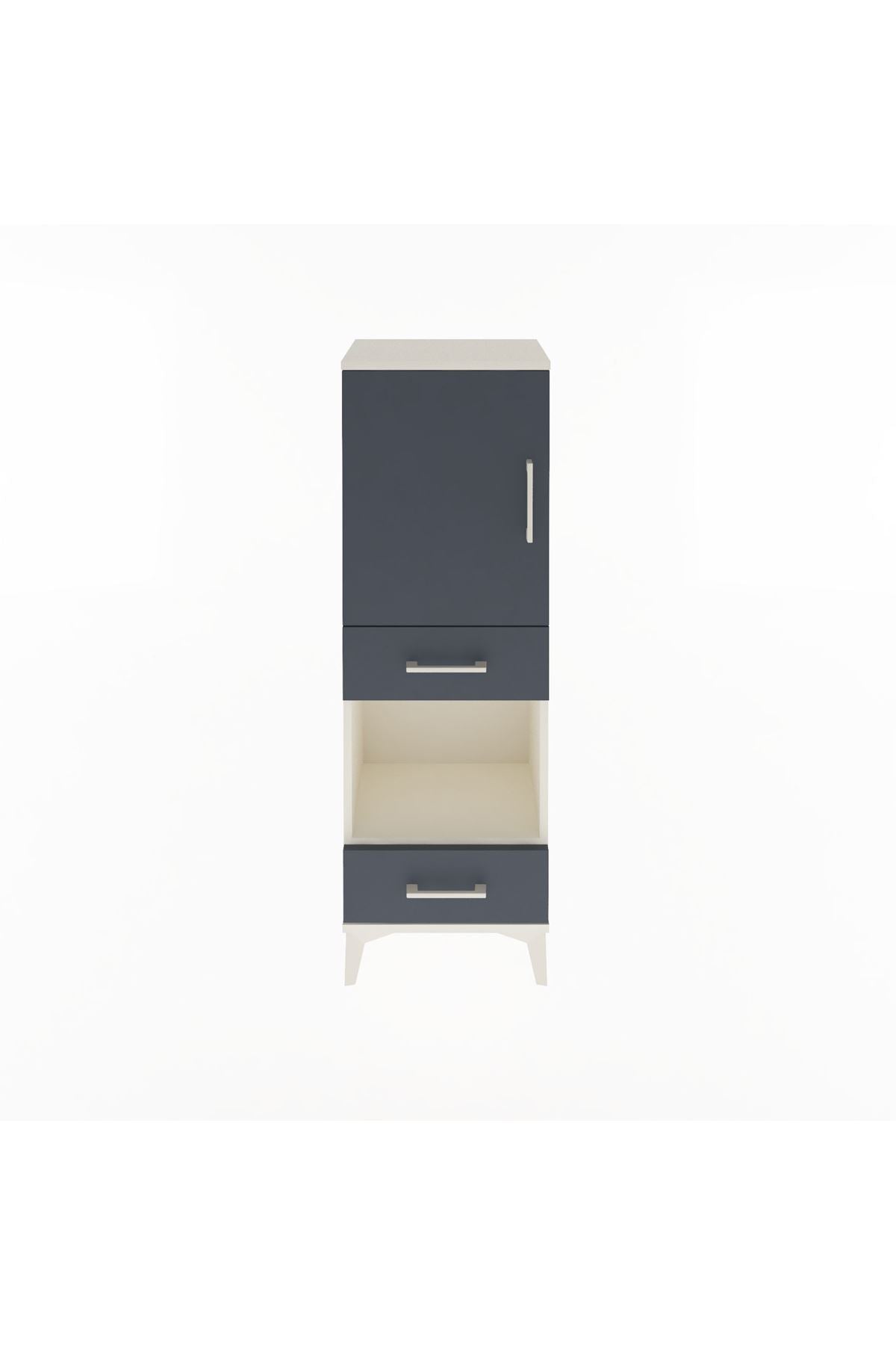 Arges Dolap 3 Raflı 2 Çekmeceli Tek Kapaklı 44x30x134 - S16M034V2A