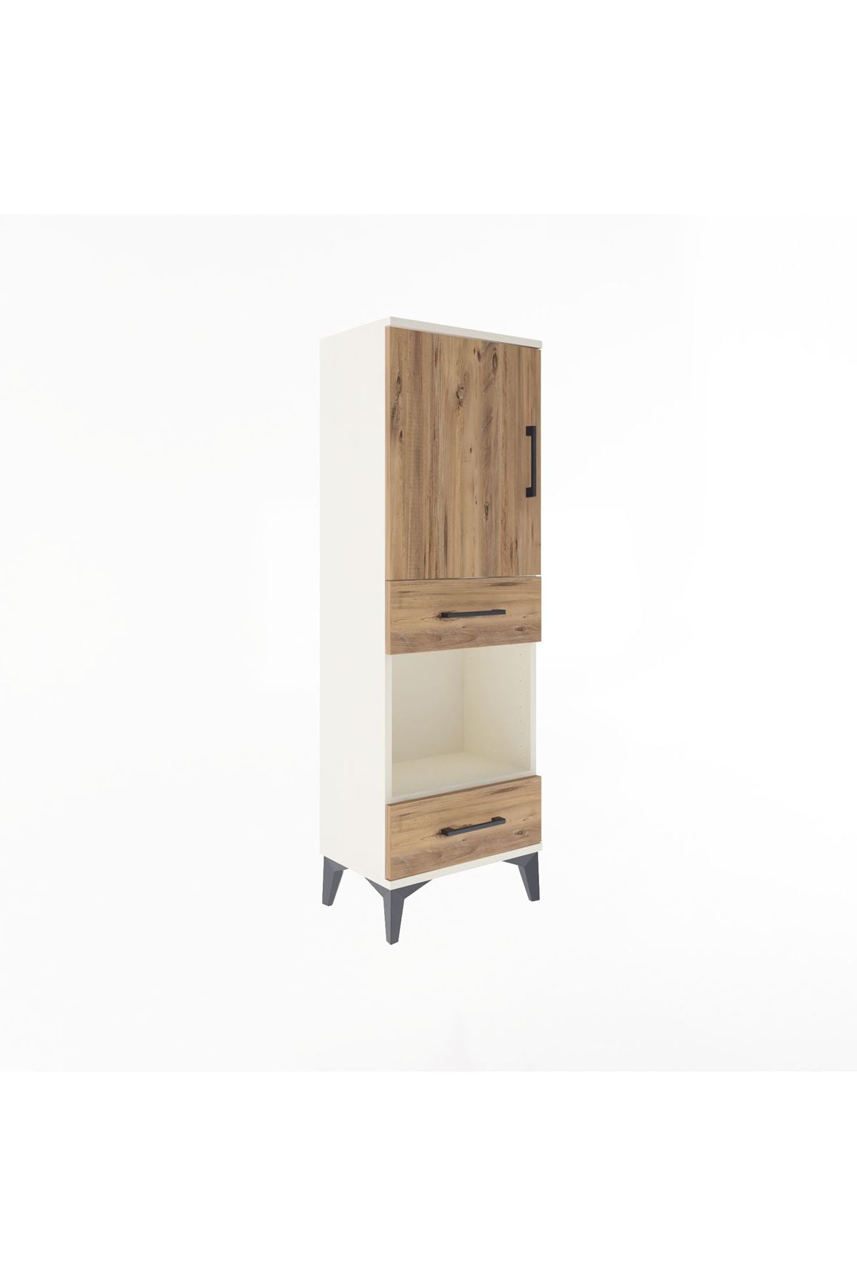 Arges Dolap 3 Raflı 2 Çekmeceli Tek Kapaklı 44x30x134 - S16M034V3A