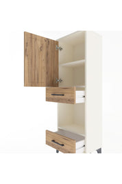 Arges Dolap 3 Raflı 2 Çekmeceli Tek Kapaklı 44x30x134 - S16M034V3A