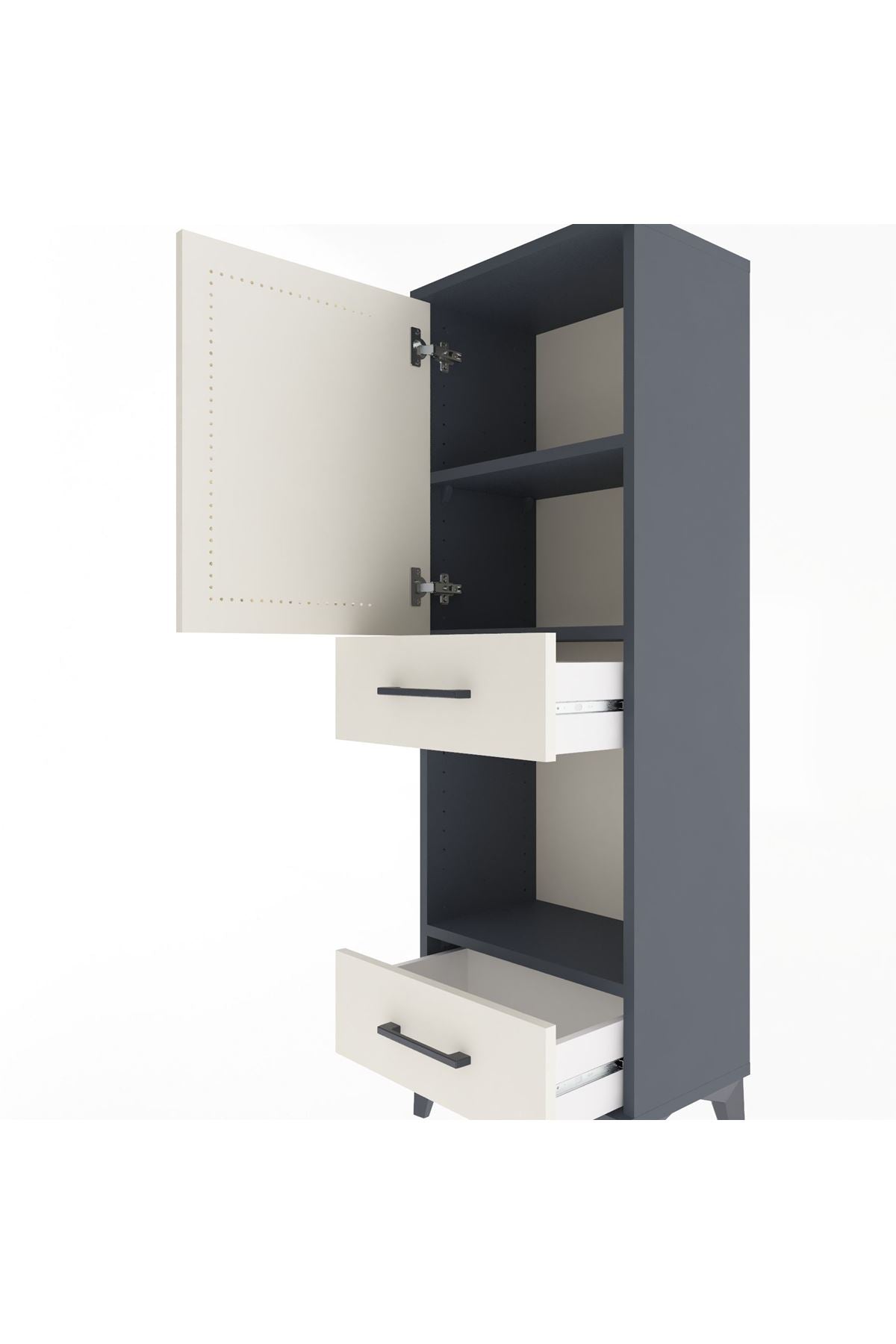 Arges Dolap 3 Raflı 2 Çekmeceli Tek Kapaklı 44x30x134 - S16M034V4A