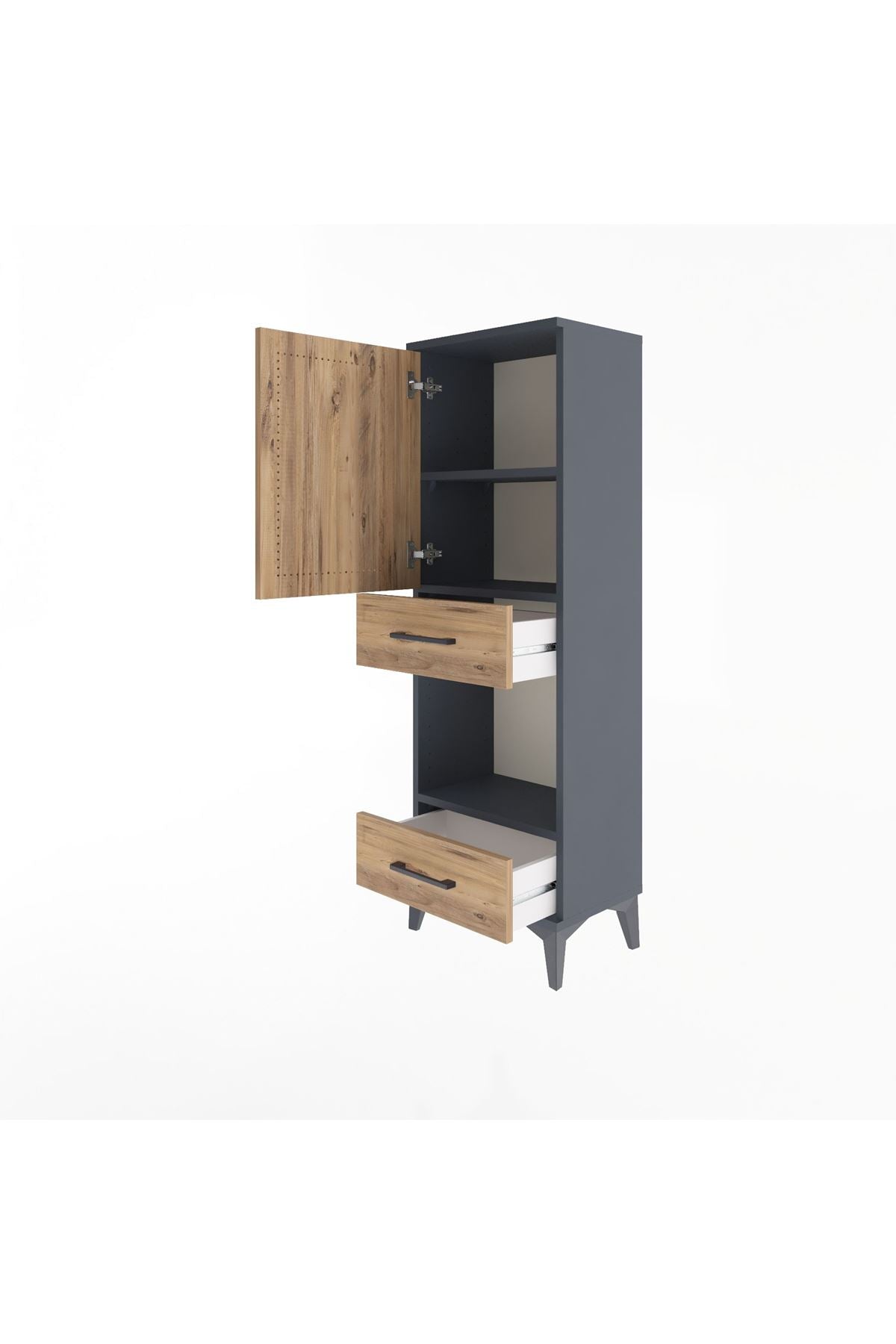 Arges Dolap 3 Raflı 2 Çekmeceli Tek Kapaklı 44x30x134 - S16M034V6A