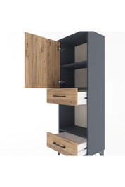 Arges Dolap 3 Raflı 2 Çekmeceli Tek Kapaklı 44x30x134 - S16M034V6A