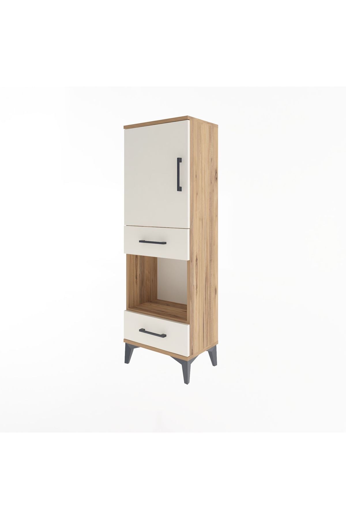 Arges Dolap 3 Raflı 2 Çekmeceli Tek Kapaklı 44x30x134 - S16M034V7A