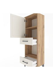 Arges Dolap 3 Raflı 2 Çekmeceli Tek Kapaklı 44x30x134 - S16M034V7A