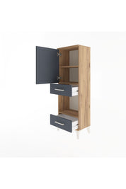 Arges Dolap 3 Raflı 2 Çekmeceli Tek Kapaklı 44x30x134 - S16M034V8A