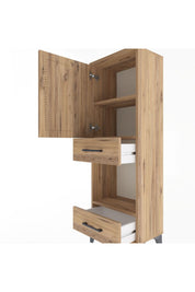 Arges Dolap 3 Raflı 2 Çekmeceli Tek Kapaklı 44x30x134 - S16M034V9A