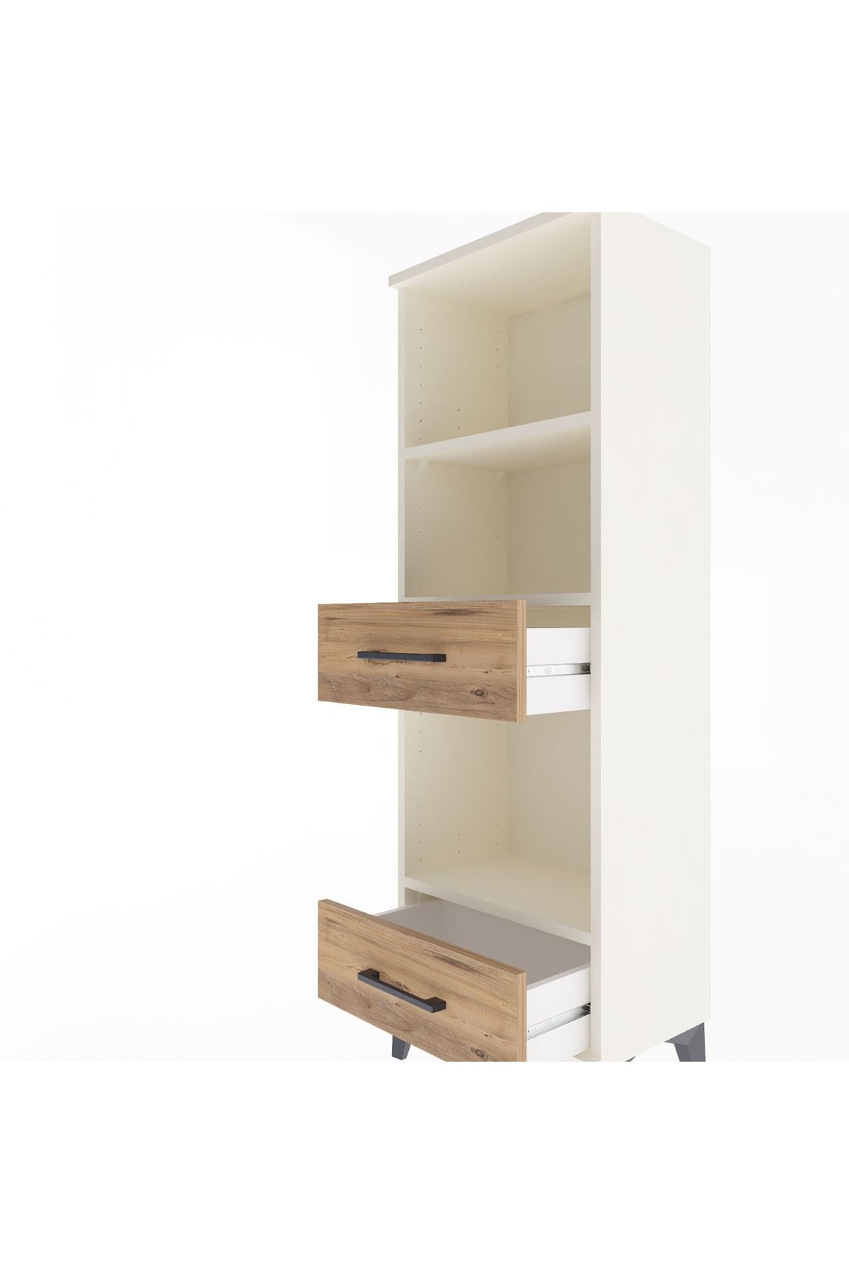 Arges Dolap 3 Raflı 2 Çekmeceli 44x30x134 - S16M035V3A