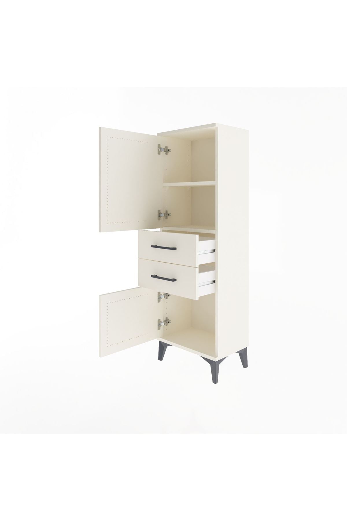 Arges Dolap 2 Raflı 2 Çekmeceli 2 Kapaklı 44x30x134 - S16M036V1A
