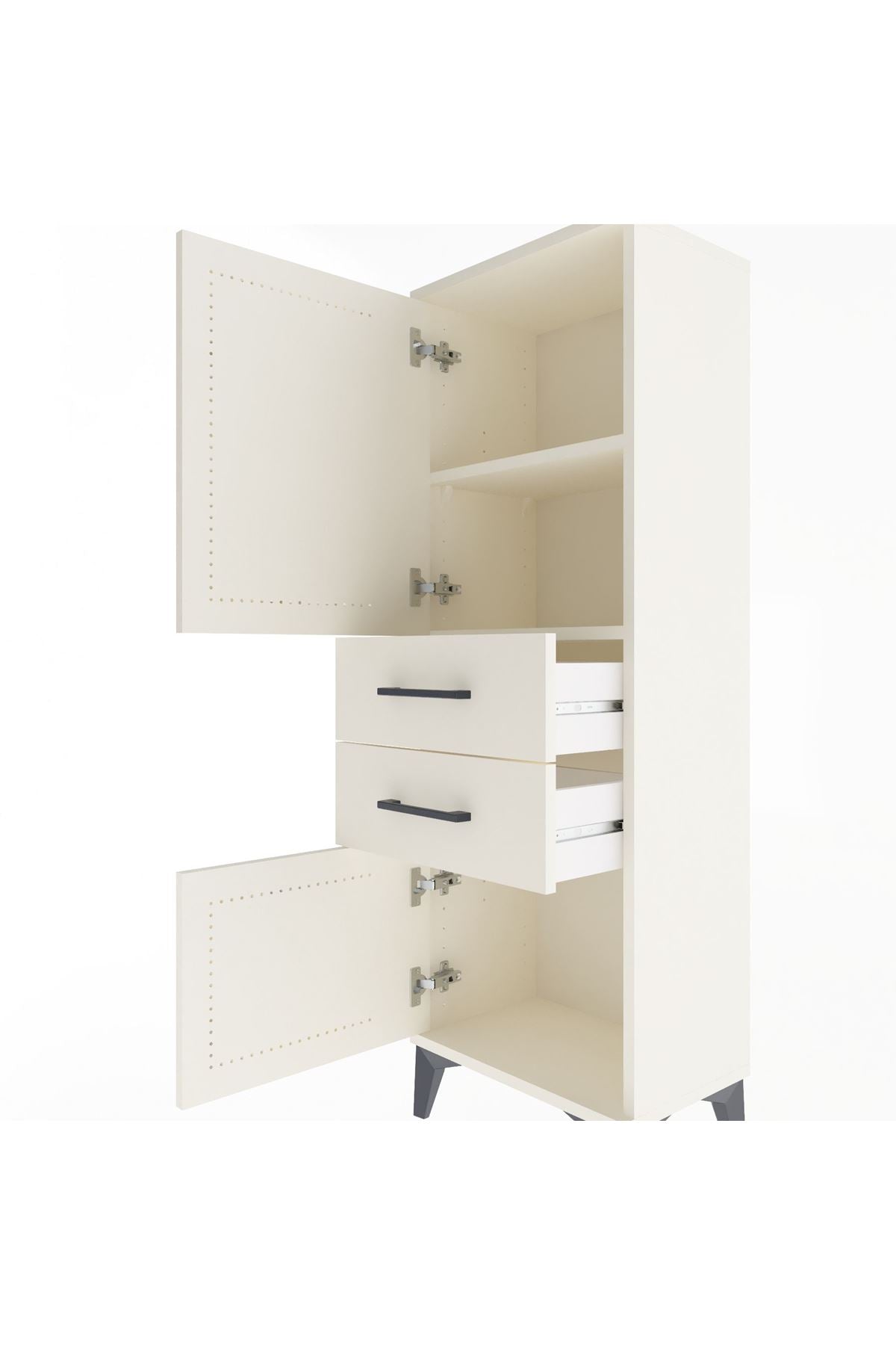 Arges Dolap 2 Raflı 2 Çekmeceli 2 Kapaklı 44x30x134 - S16M036V1A