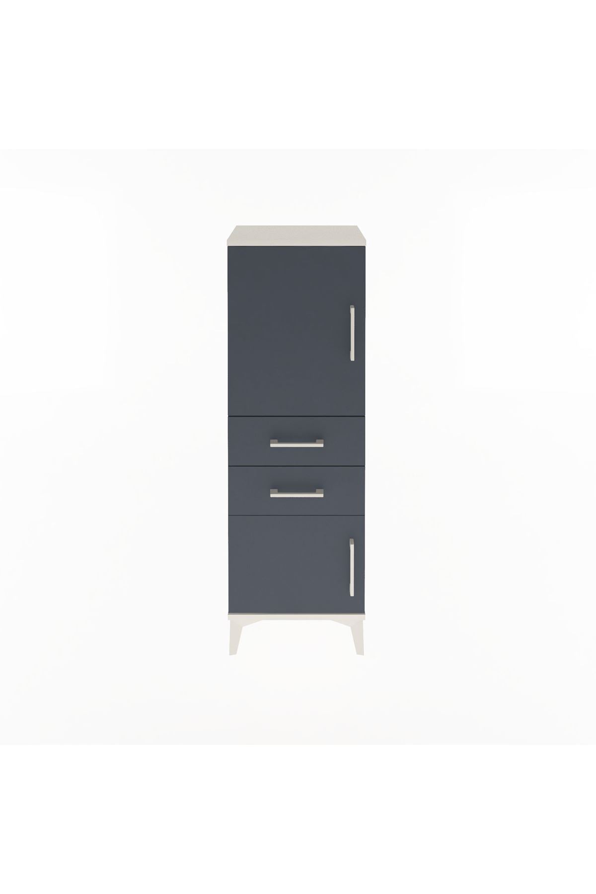 Arges Dolap 2 Raflı 2 Çekmeceli 2 Kapaklı 44x30x134 - S16M036V2A