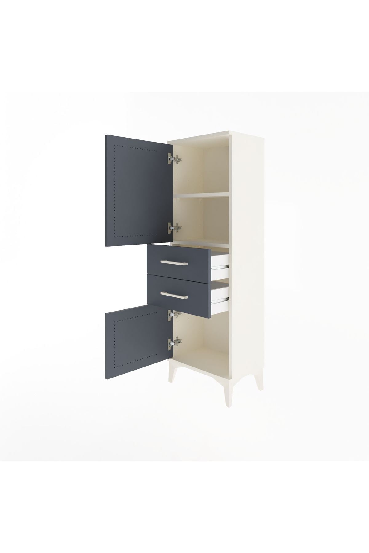 Arges Dolap 2 Raflı 2 Çekmeceli 2 Kapaklı 44x30x134 - S16M036V2A