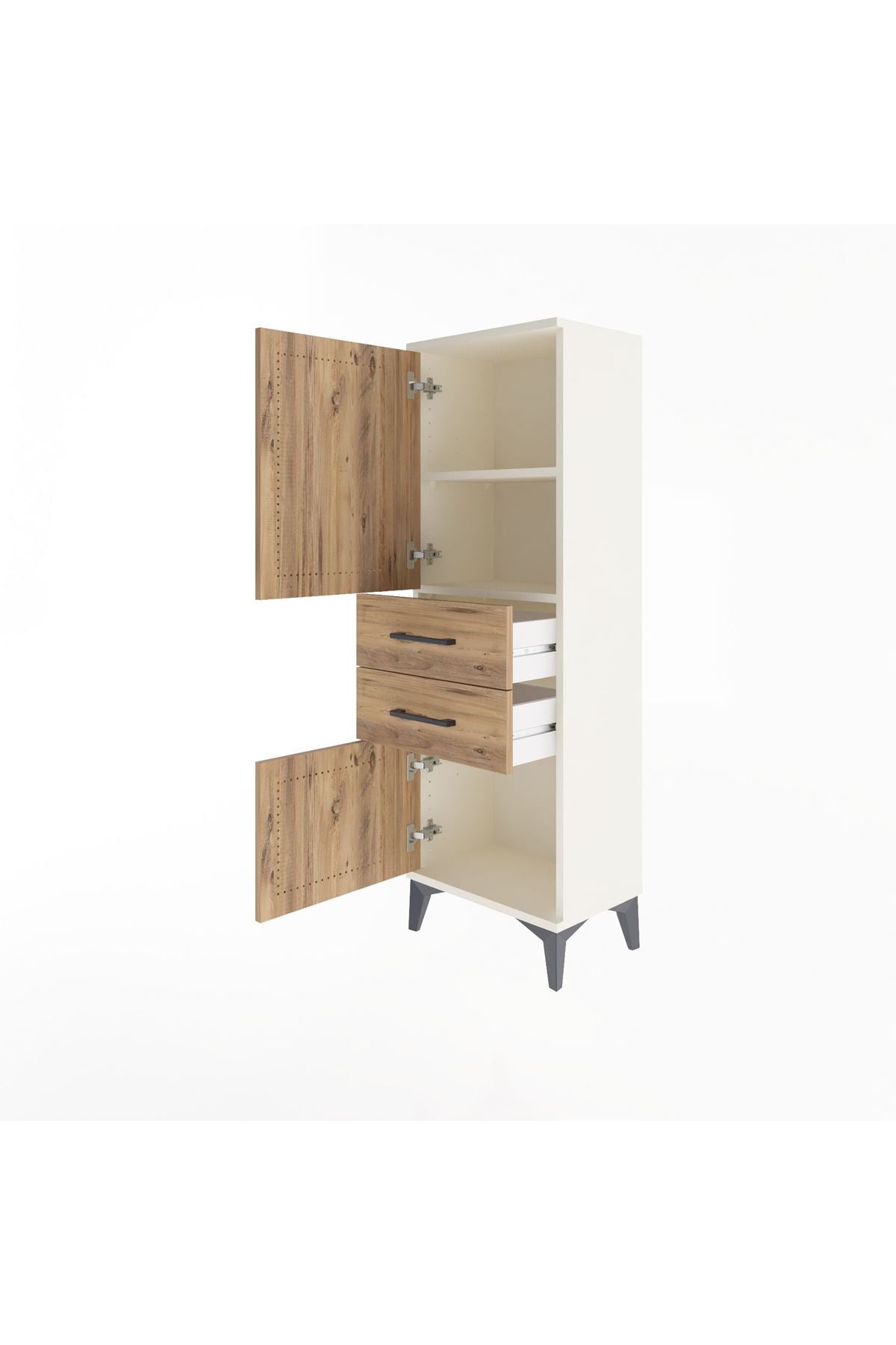 Arges Dolap 2 Raflı 2 Çekmeceli 2 Kapaklı 44x30x134 - S16M036V3A