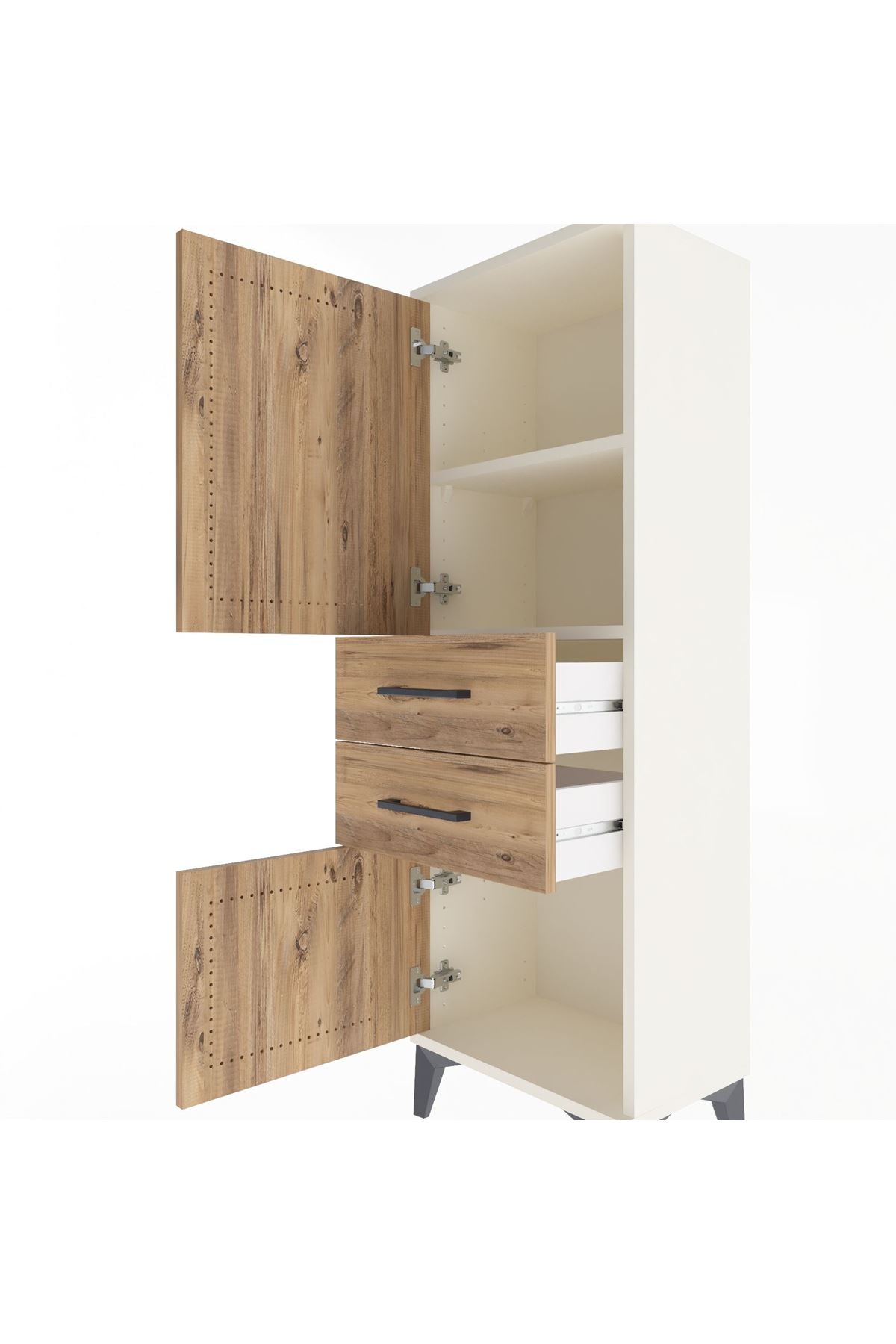 Arges Dolap 2 Raflı 2 Çekmeceli 2 Kapaklı 44x30x134 - S16M036V3A